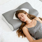 Cervical Neck Double Sided Pillow Memory Foam Ventilated Cooling Ergonomic Bed Pillow Support Contour for Stomach Sleepers