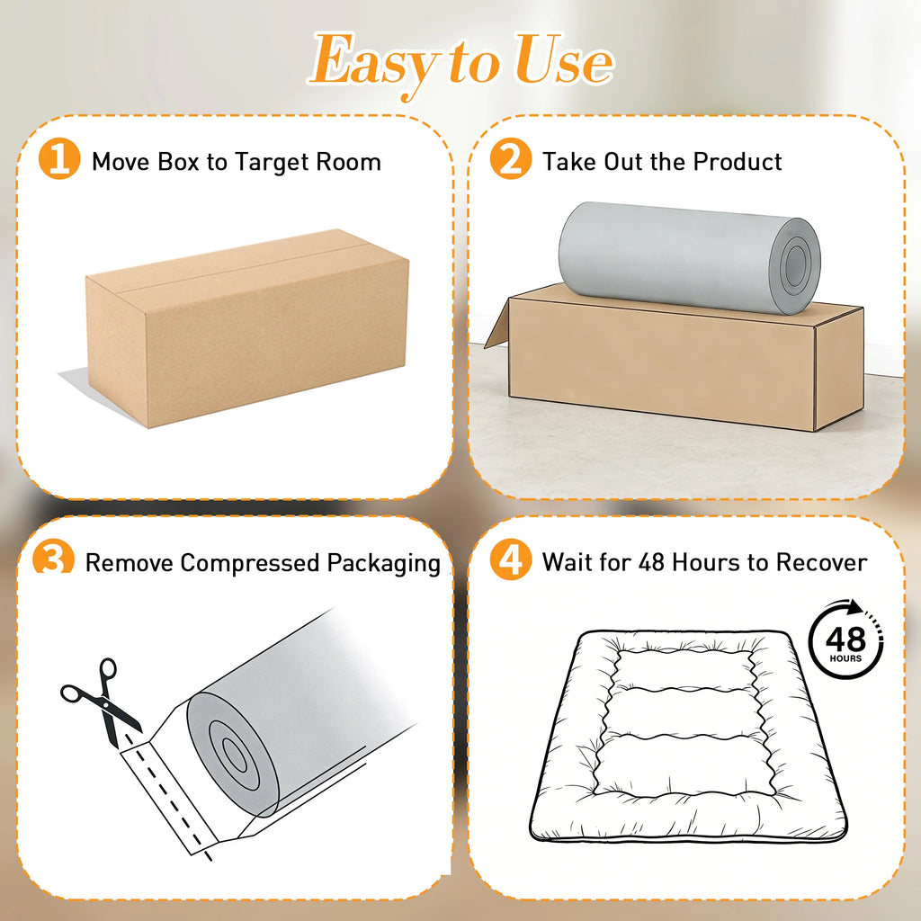 4 Inch Foldable Mattress Twin/Full/Queen - Soft Japanese Futon Floor Bed, Portable Roll Up Mattress with Washable Cover