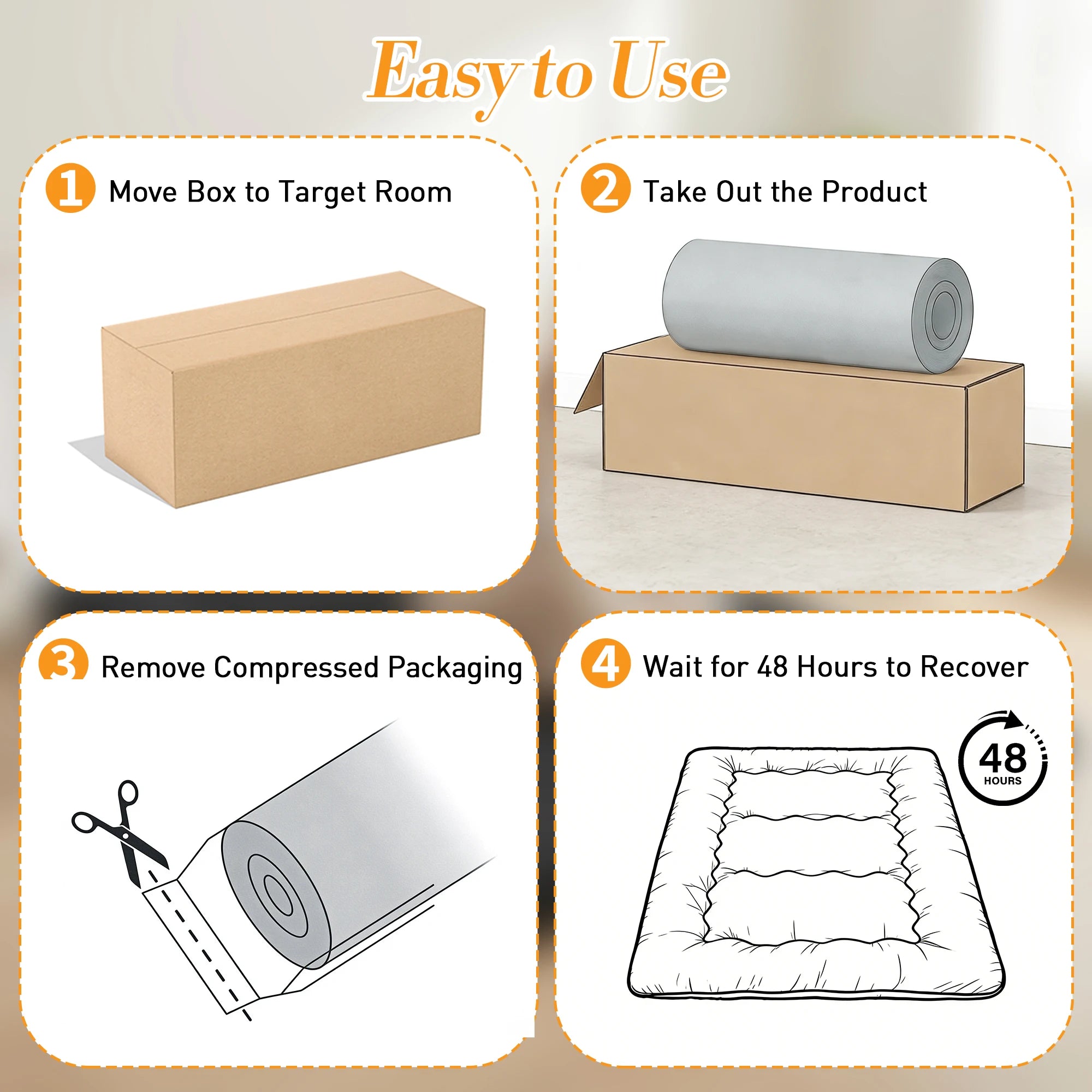 4 Inch Foldable Mattress Twin/Full/Queen - Soft Japanese Futon Floor Bed, Portable Roll Up Mattress with Washable Cover