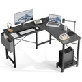 Gaming Corner 50 Inch Office Writing PC Wooden Table with CPU Storage Shelf & Side Bag for Home Office Bedroom