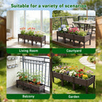 3pcs Vegetable Flower Raised Garden Container with Legs Elevated Planter Boxe withDrain Outlet for Indoor/Outdoor/Garden/Balcony