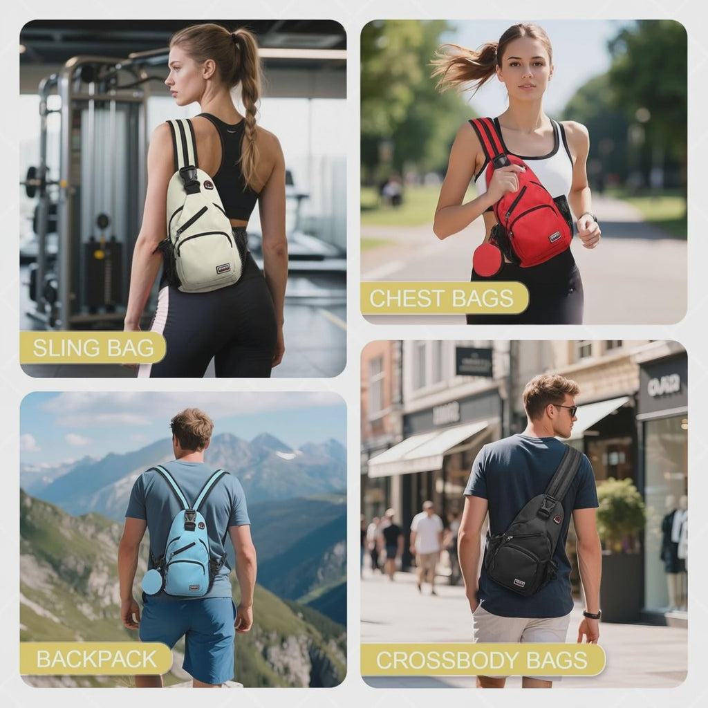 Convertible Sling Bag 7.9" Tablet Crossbody Mini Backpack with Headphone Jack Casual Pack for Women Men Travel