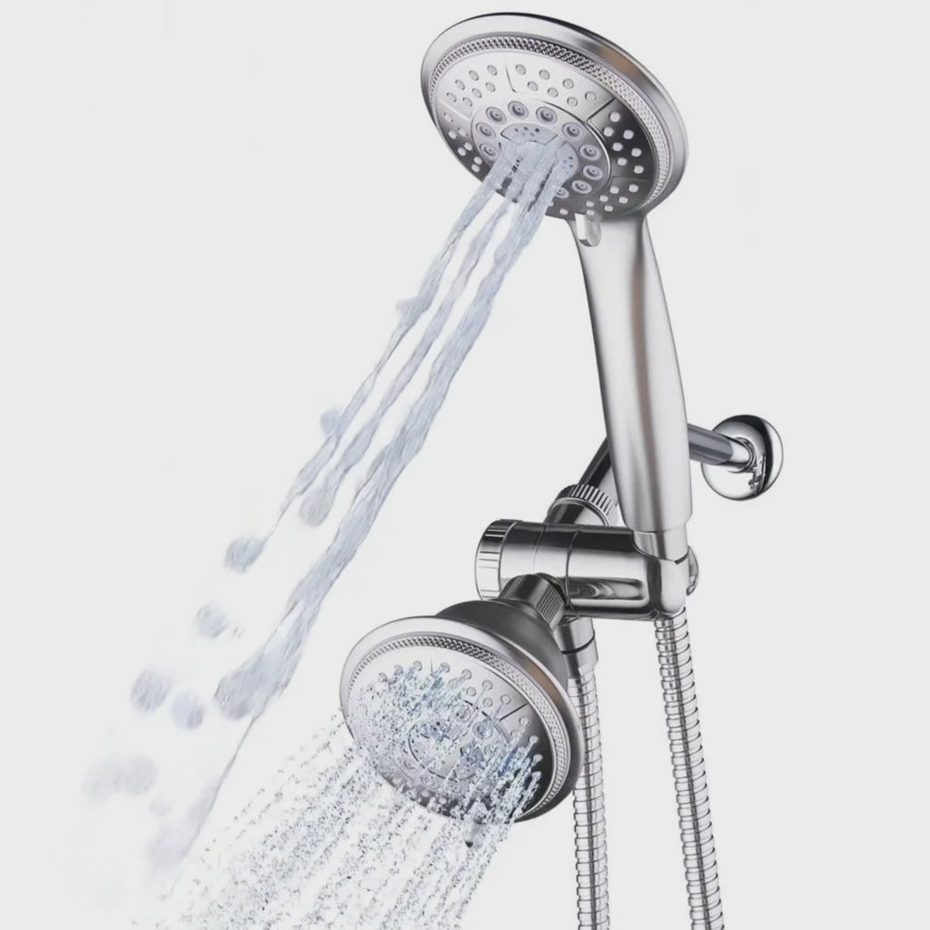 Handheld Showerhead Rain Shower Combo. Dual 2 in 1 Shower System