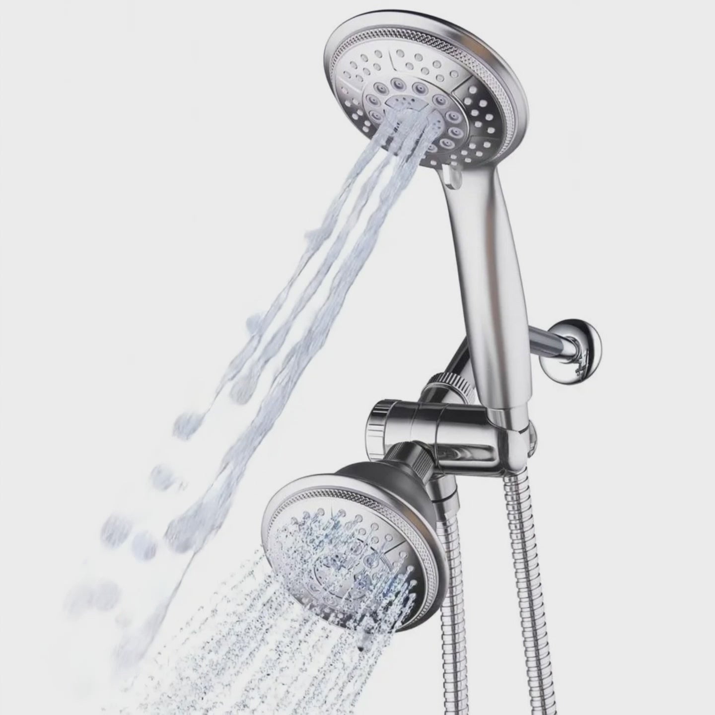 Handheld Showerhead Rain Shower Combo. Dual 2 in 1 Shower System