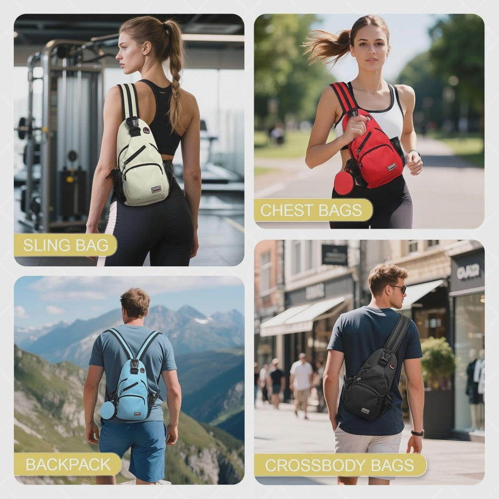 Convertible Sling Bag 7.9" Tablet Crossbody Mini Backpack with Headphone Jack Casual Pack for Women Men Travel